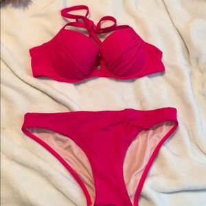 Hot pink swimsuit